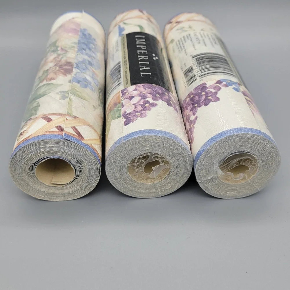 Imperial Prepasted Wallpaper Border Lot of 3 Floral‎ Lattice 5 Yards 51306140